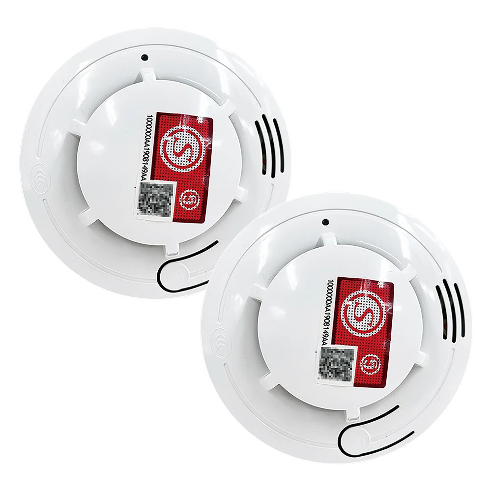 1/2Pcs Fire Protection Smoke Detector Home Fire Alarm Smoke Detector with Batteries Fire Detector Alarm Home Security System