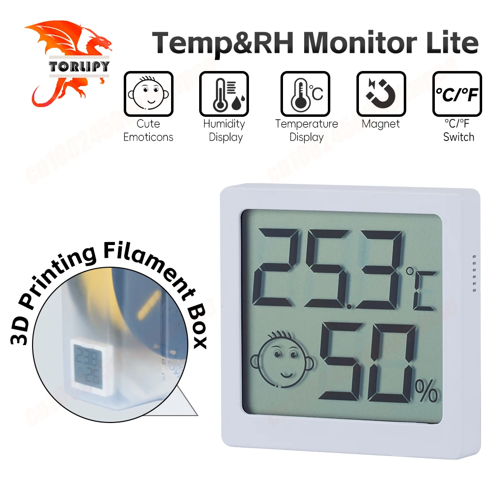 KINGROON Mini Temperature and Humidity Meter For 3D Printer Filament Storage Box Electronic Digital Display Gauge Weather Sensor