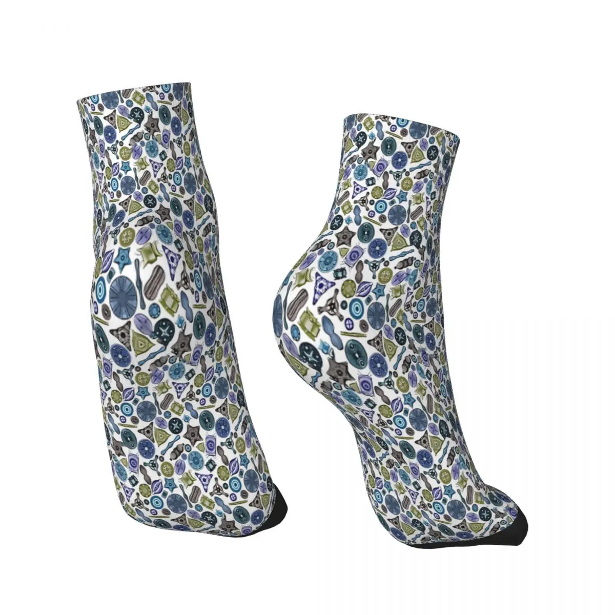 Ernst Haeckel Diatoms Tossed In Sea Hues Ankle Socks Male Mens Women Spring Stockings Polyester