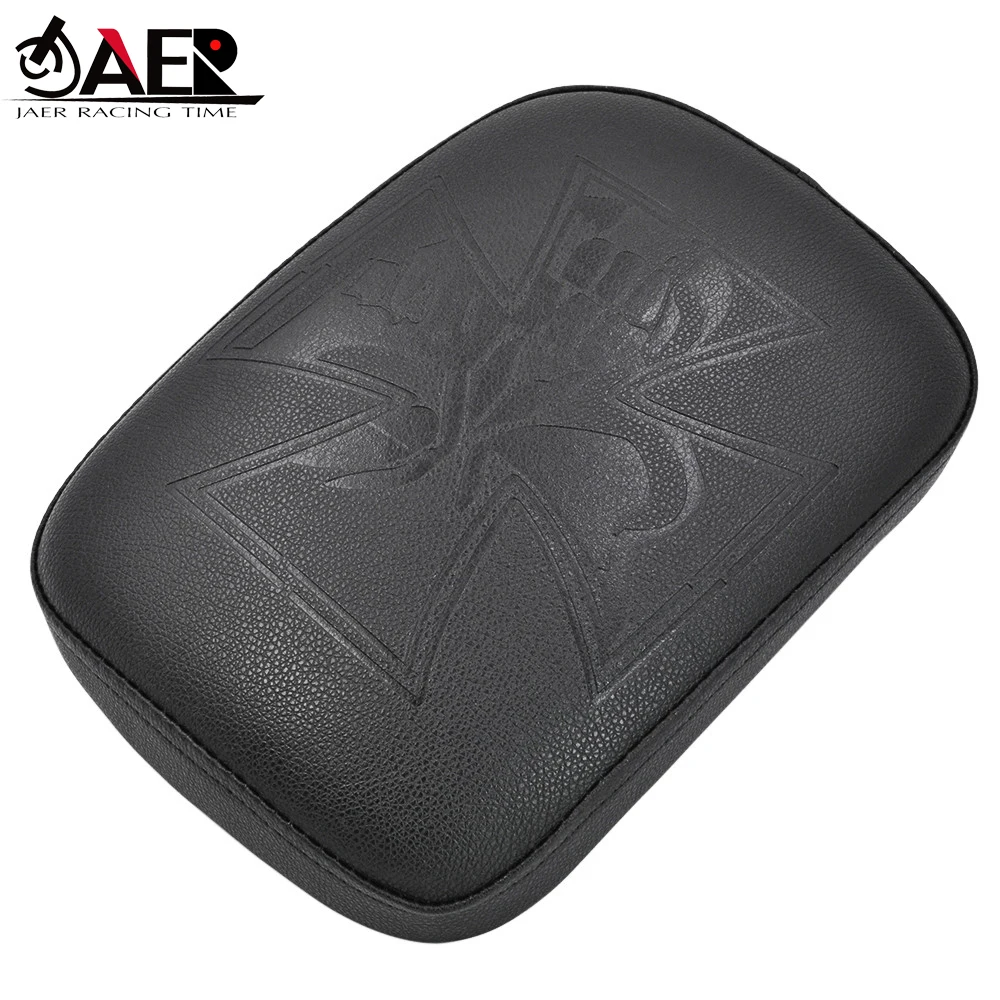 For Harley Cruiser Chopper Custom Motorcycle Black Moto Cross Rectangular Pillion 8 Suction Cup Passenger Pad Seat