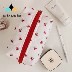 MIROSIE-Bolsa de maquillaje dulce a la moda, bolsa de viaje portátil de gran capacidad para lavado, bolsa de almacenamiento de productos para el cuidado de la piel y cosméticos