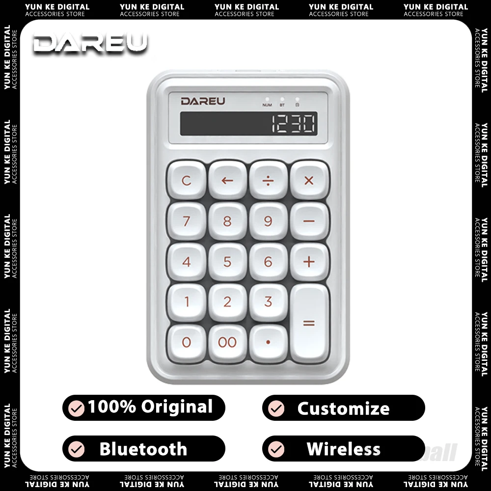 Dareu Z19 Wireless Mechanical Keyboard Numeric Keypad Custom Calculator Gaming Keyboard Ergonomics 2 In 1 Bluetooth Office Gifts