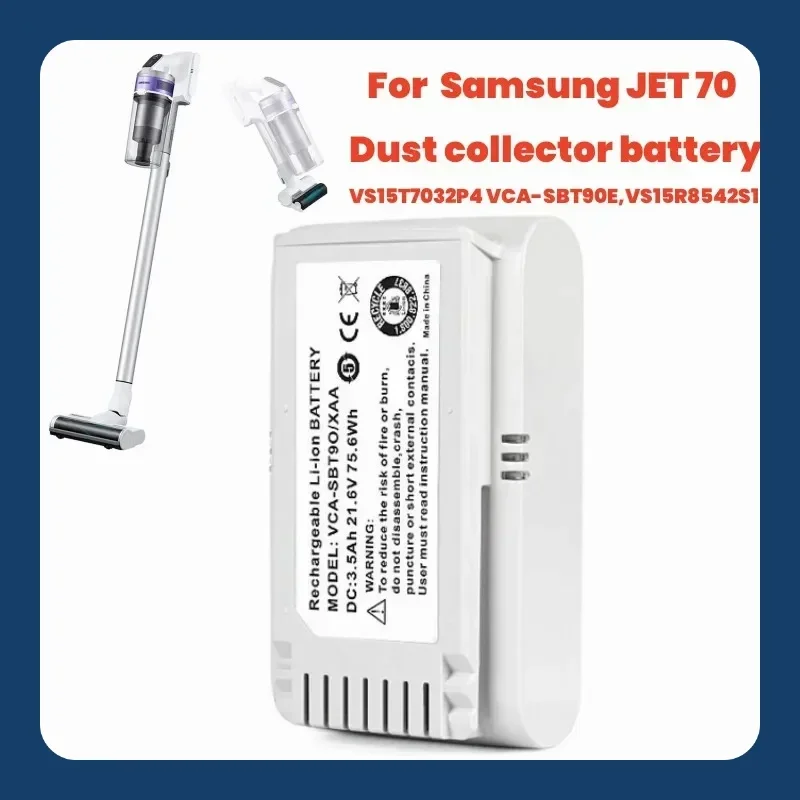 New 3500mAh Vacuum Replacement Battery for Samsung Jet70/+ VS15T7032P4 VCA-SBT90EB VCA-SBT90E Cordless Stick Vacuum Cleaner