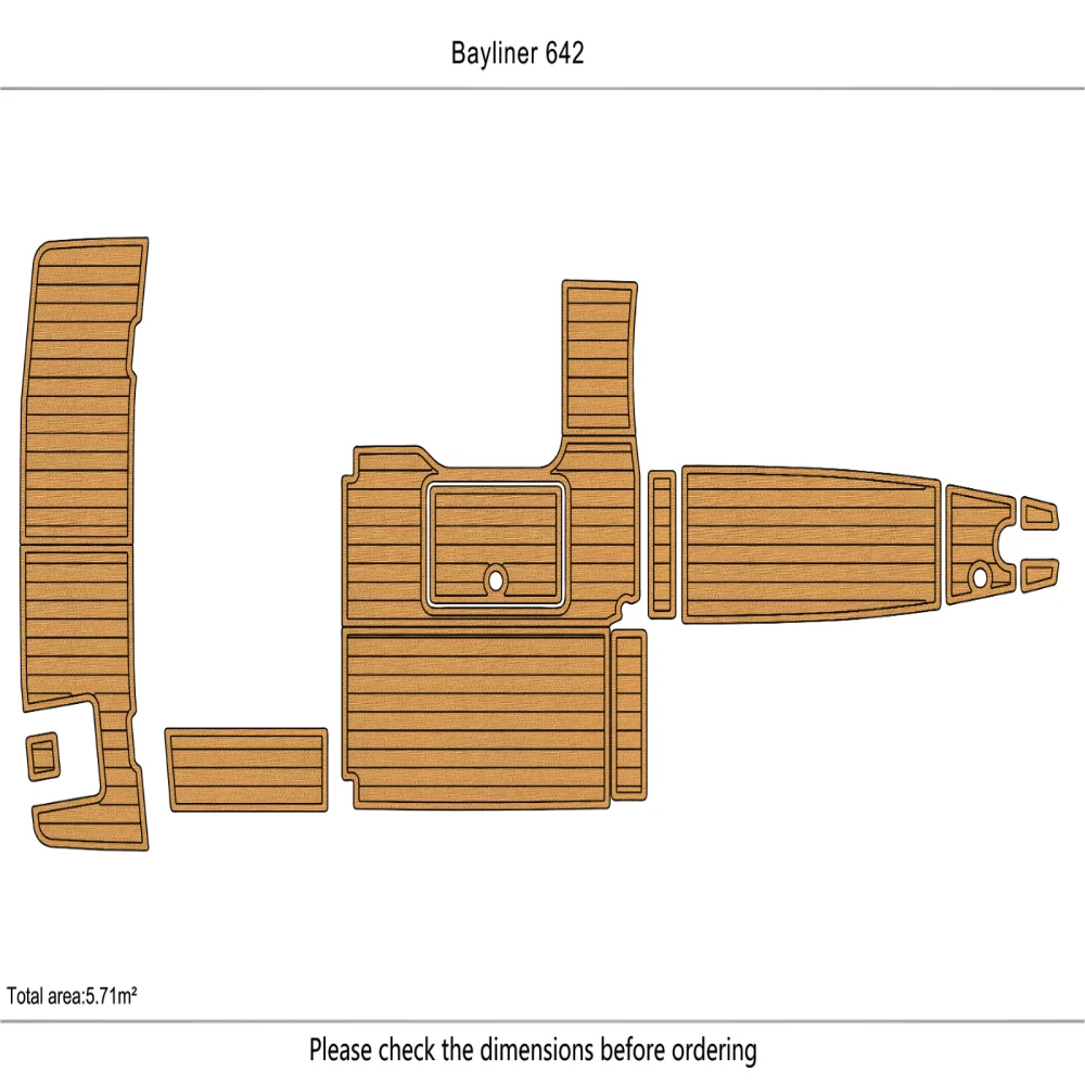 

Bayliner 642 swim platform &cockpit 1/4" 6mm EVA Foam teak deck FLOOR SeaDek MarineMat Gatorstep Style Self Adhesive