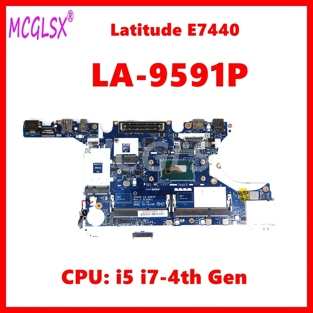 

LA-9591P Notebook Mainboard For Dell Latitude E7440 Laptop Motherboard CN: 03M26R 0WK2DM With i5 i7-4th Gen CPU