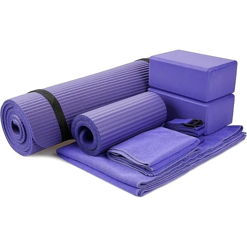 

BalanceFrom 7Piece Set Include Mat with Carrying Strap, 2 Blocks, Mat Towel, Hand Towel, Strap and Y