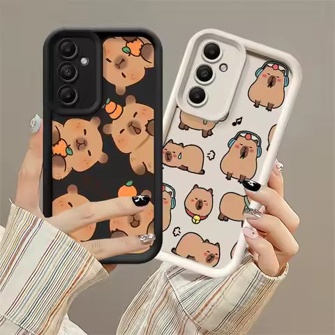Phone Case for Samsung Galaxy A36 A32 A25 A26 A35 A52 A22 A55 A21s A73 A56 A24 A33 A54 Soft Cover Capybara Cartoon Cute