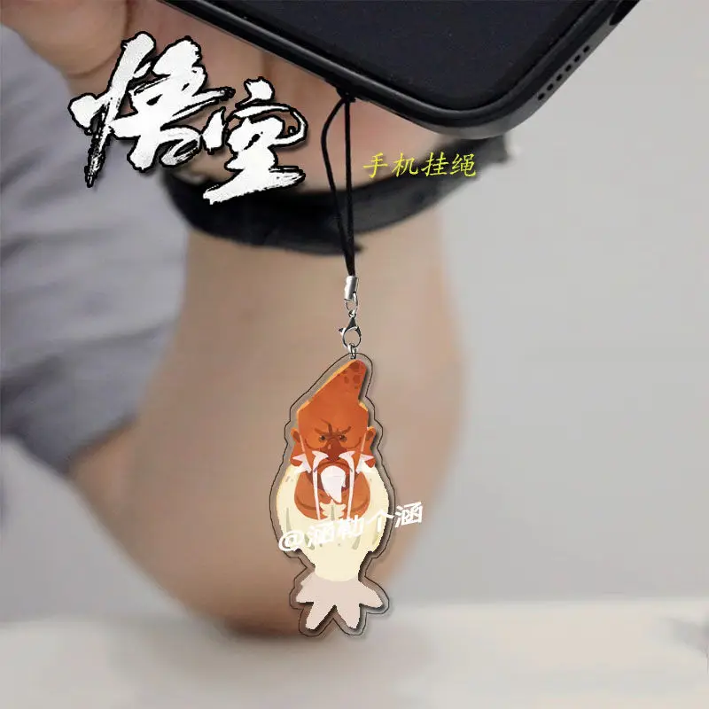 Anime Game Black Myth Wukong Phone Lanyards Phone Charm Pendant Keychains Acrylic Decoration Backpack Accessories