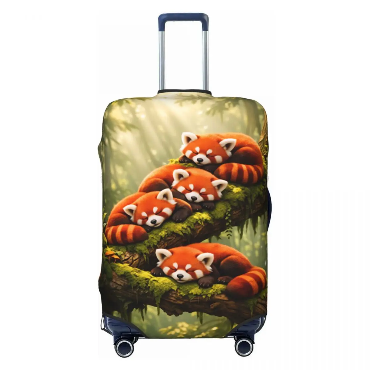 Group Of Red Pandas Napping On Tree Branch Suitcase Cover Holiday Cruise Trip Practical Luggage Supplies Protector