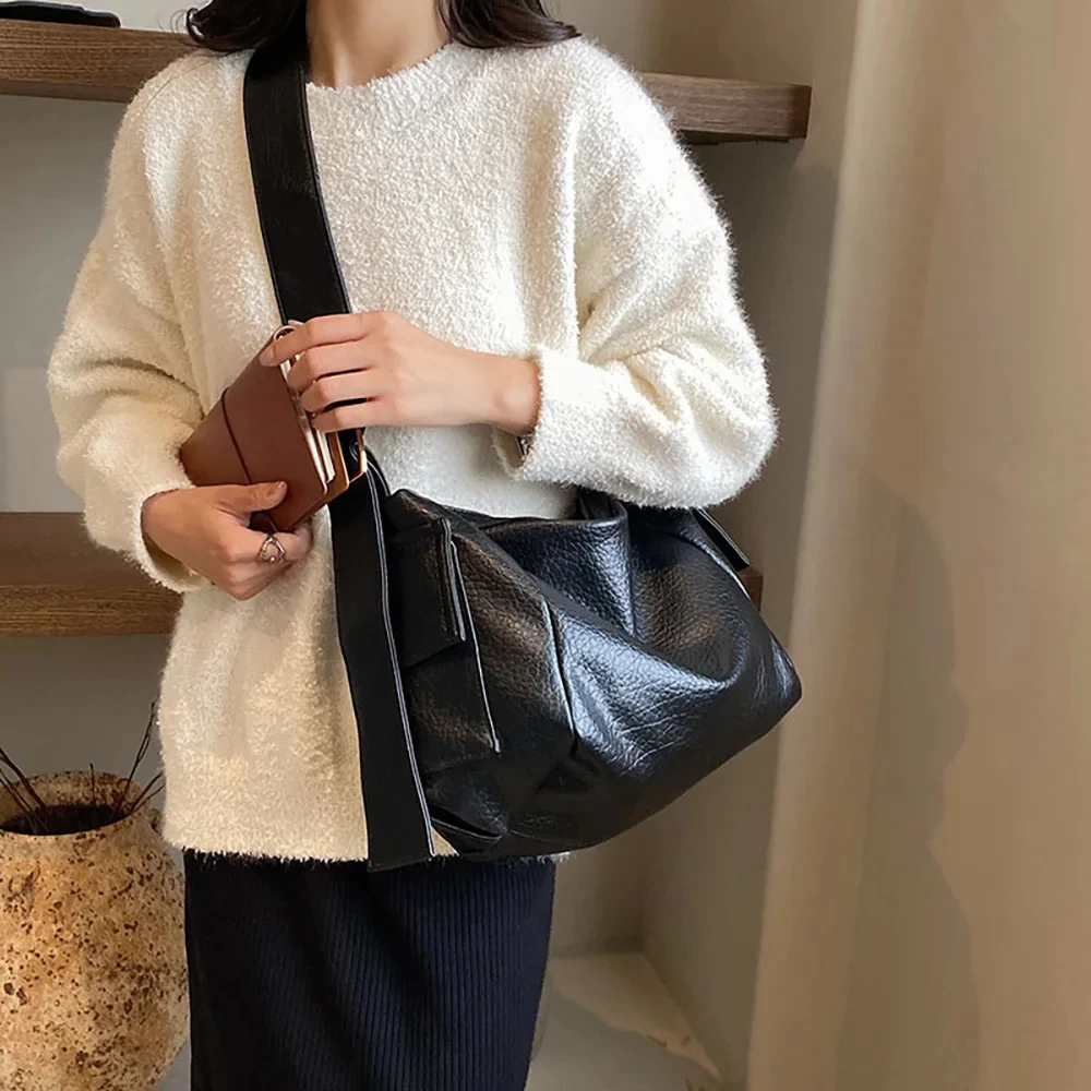 Trendy Retro Pu Leather Crossbody Bags 2023 New Fashion Square Handbags Women Commuter Casual Single Shoulder Bag Large Capacity