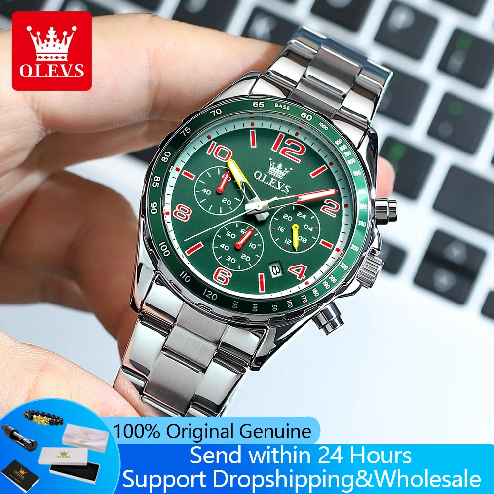 

OLEVS TY714 Оригинальные эксклюзивные кварцевые часы для мужчин, модные простые часы с хронографом, водонепроницаемые, с календарем, светящиеся, мужские наручные часы