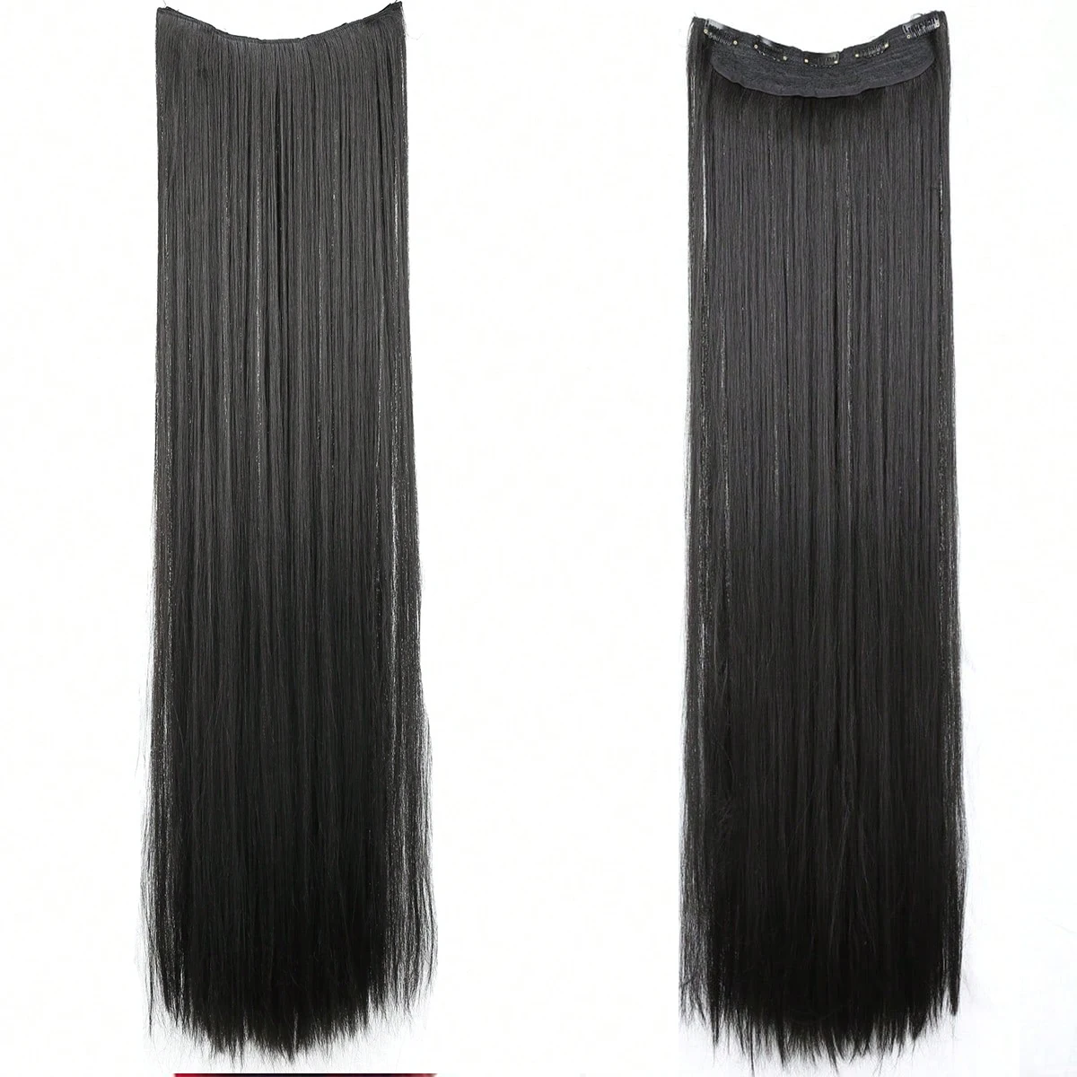 JINKAILI Synthetic 20-40 Inch Extra Long Straight Hair Extension 5 Clips Black Blonde Brown High Temperature Fake Hairpiece