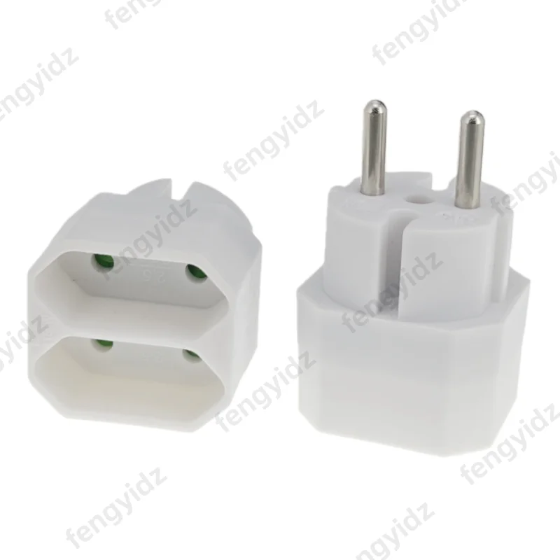 European Conversion Plug 2Pin 4.8mm Plug turn 4.0mm 2 Hole EU Socket Power Distribution Adapter Plug White 16A 250V
