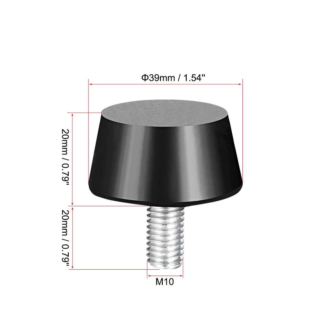 4Pcs M8x30mm M10x20mm Male Thread Rubber Shock Mounts Conical Vibration Shock Absorption Mount Damper Anti Vibration Isolator