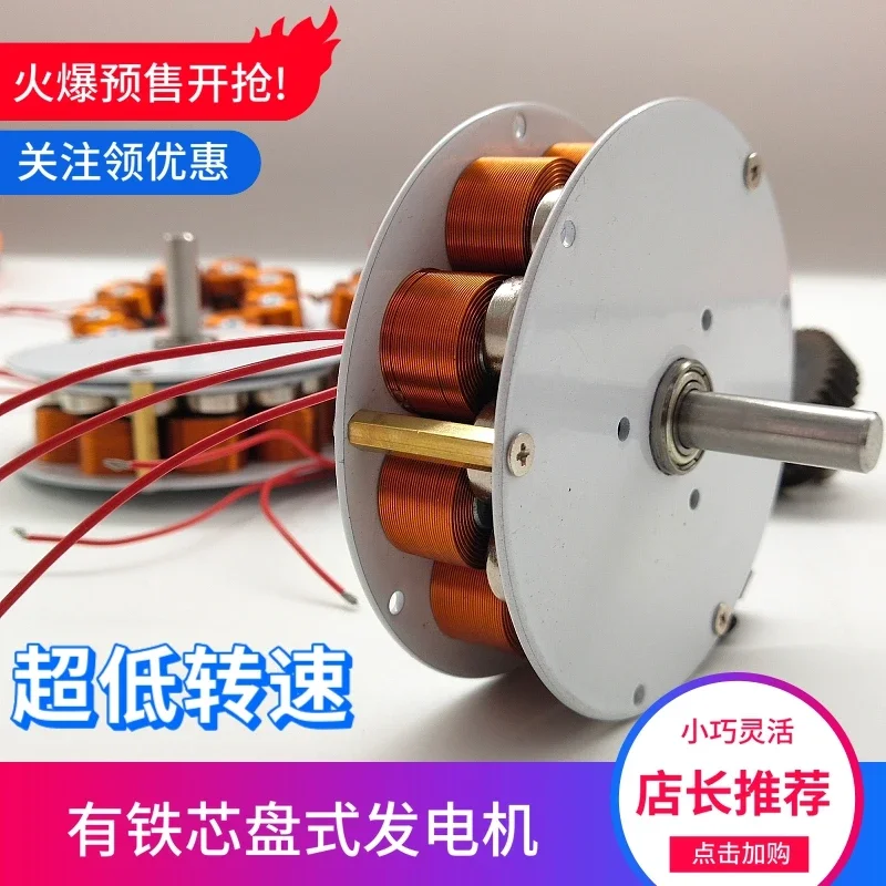 12 Miniature Disc Type Iron Core Generator and High Power Generation, Multi Pole Three-phase AC Generator