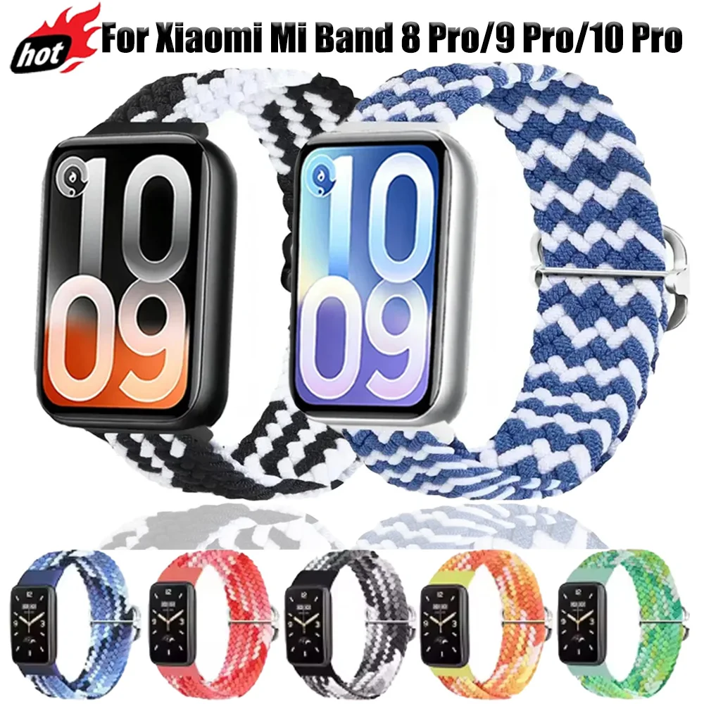 Nylon-Schlaufenarmband für Redmi Watch 6/5/4 Sportarmband Atmungsaktives Armband für Xiaomi Mi Band 8 Pro/9 Pro/10 Pro Zubehör