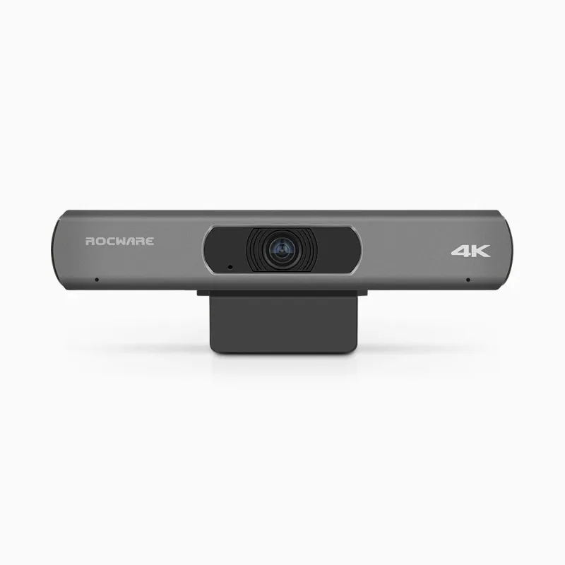 عرض ساخن لعام 2025 كاميرا ويب Rocware 4K Ultra eptz كاميرا ويب اجتماع Google USB جاء 120 درجة 8x تكبير مكبر صوت عالي الدقة تتبع كاميرا ويب AI جسم الإنسان