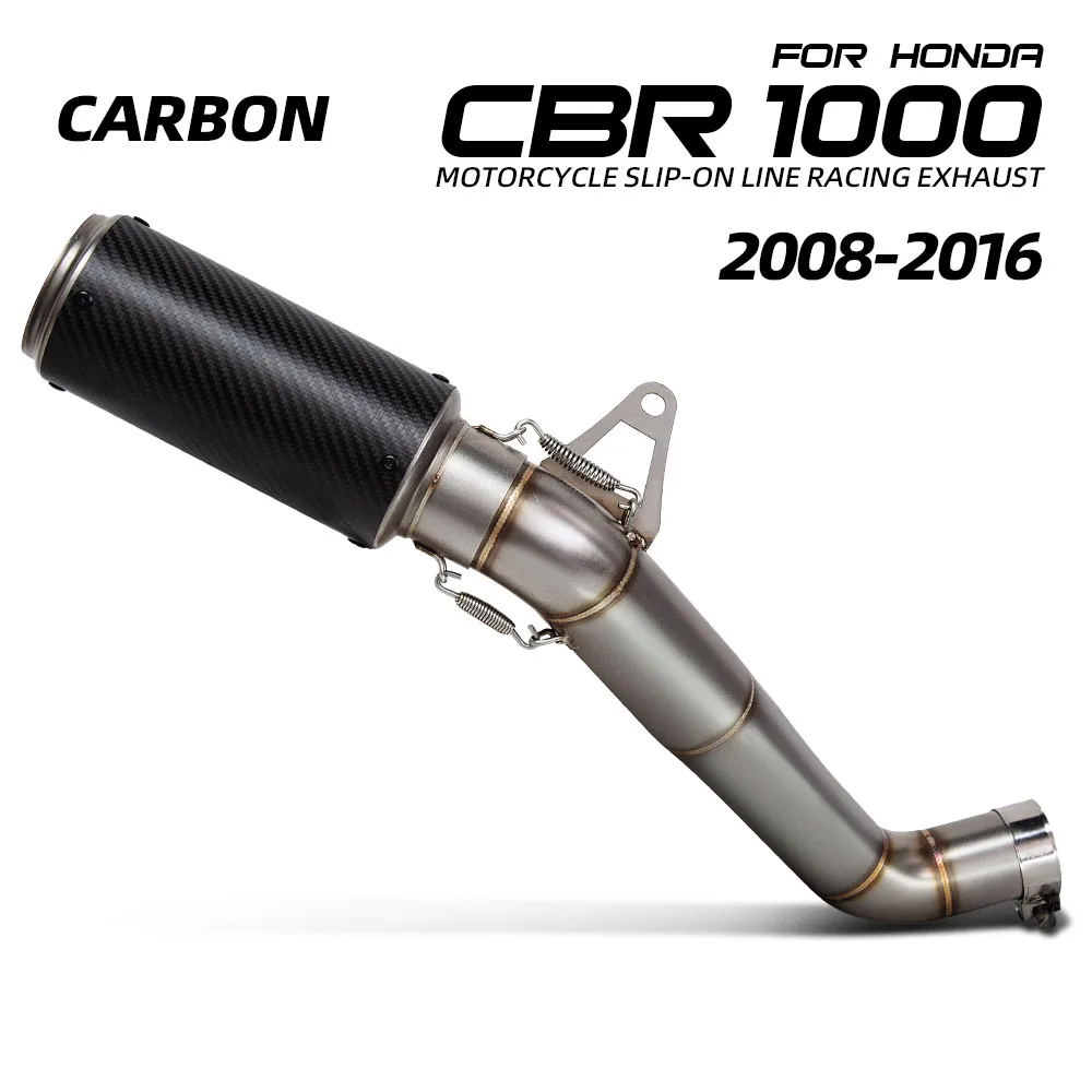 

For Honda CBR1000RR CBR1000 RR 2008-2016 Motorcycle Racing Slip on Line Exhaust Carbon Muffler With Middle Link Pipe Adapter