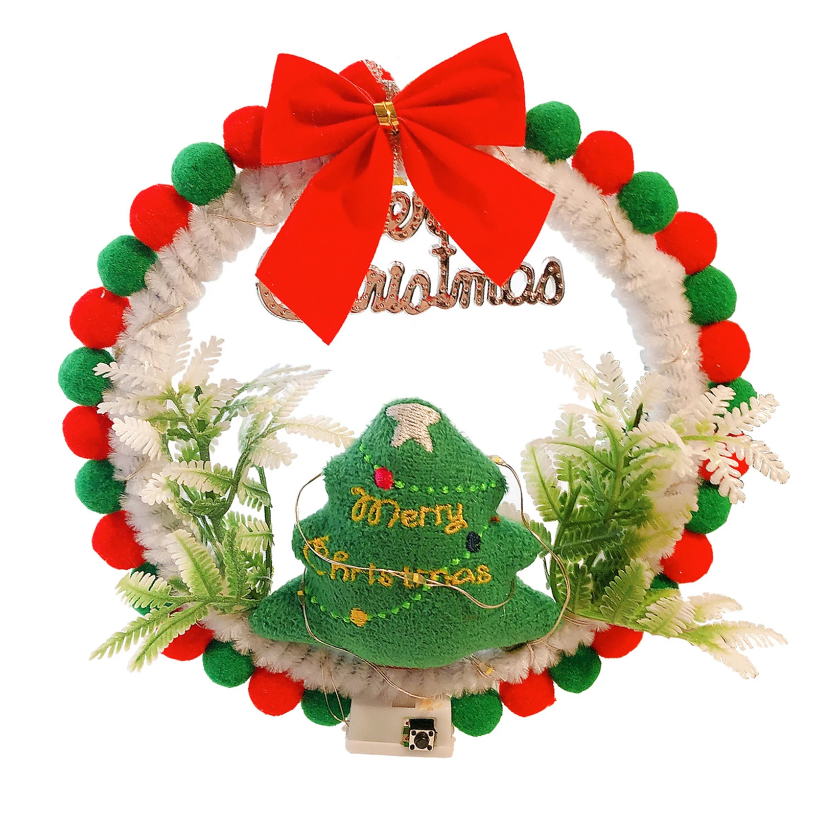DIY Natal LED Light Wreath, Light String, Presentes para Famílias