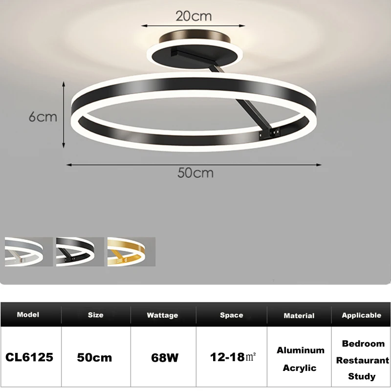 Moderne LED-plafond kroonluchter-dimbaar oppervlak gemonteerd voor woonkamer slaapkamer eetkeuken, thuis verlichting armaturen decoratieve