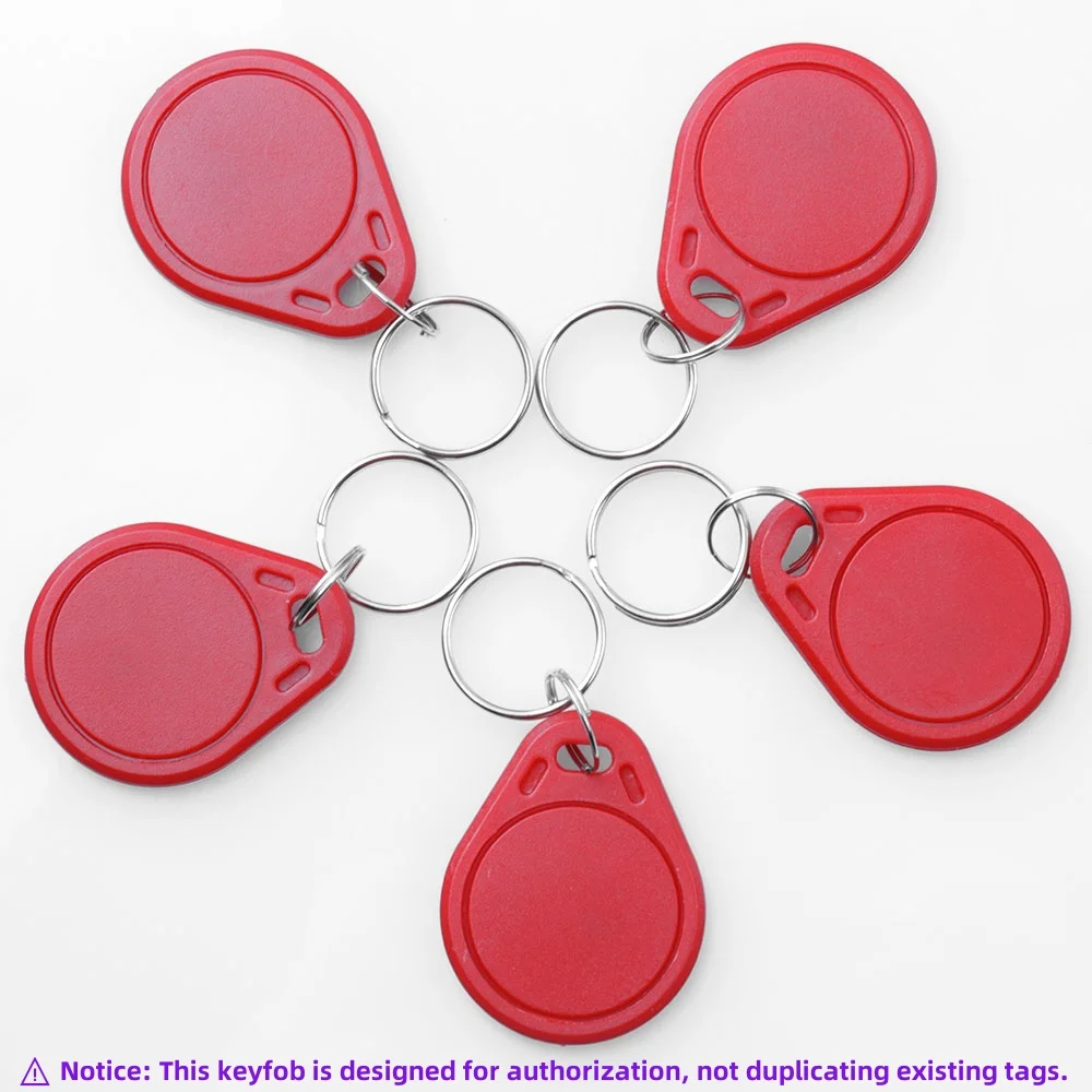 

5pcs Red 13.56MHz RFID Keyfob MF 1K NFC Smart Tag ISO14443A Waterproof ABS Token for Access Control Door Lock Attendance