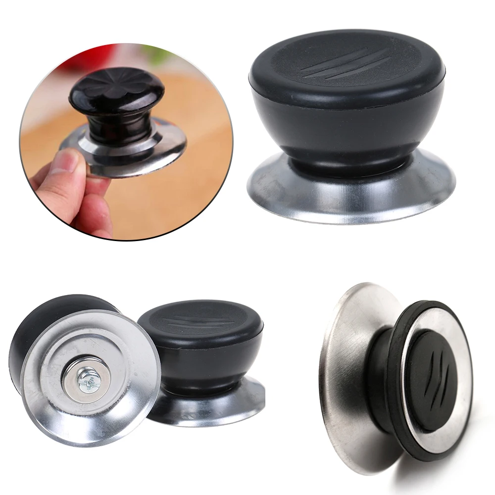 1pc Multi Styles Heat-Resistant Pot Pan Lids Knob Lifting Handle Black And Silver Home Kitchen Cookware Replacement Parts