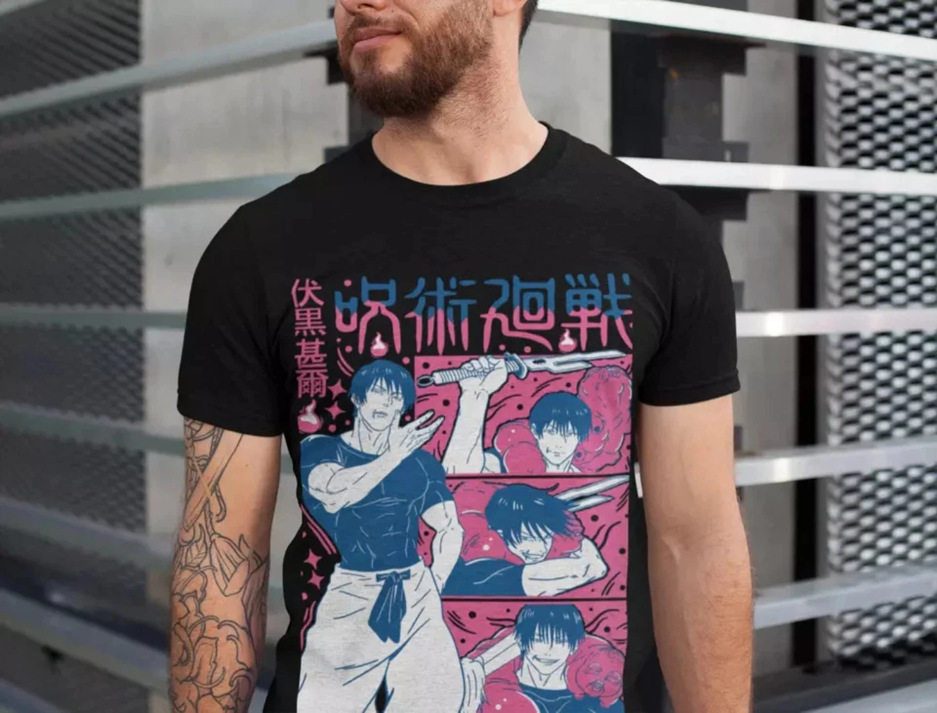 Fushiguro toji camiseta jujutsu kaisen anime horror presentes camisa de manga curta blac verão mulher homem