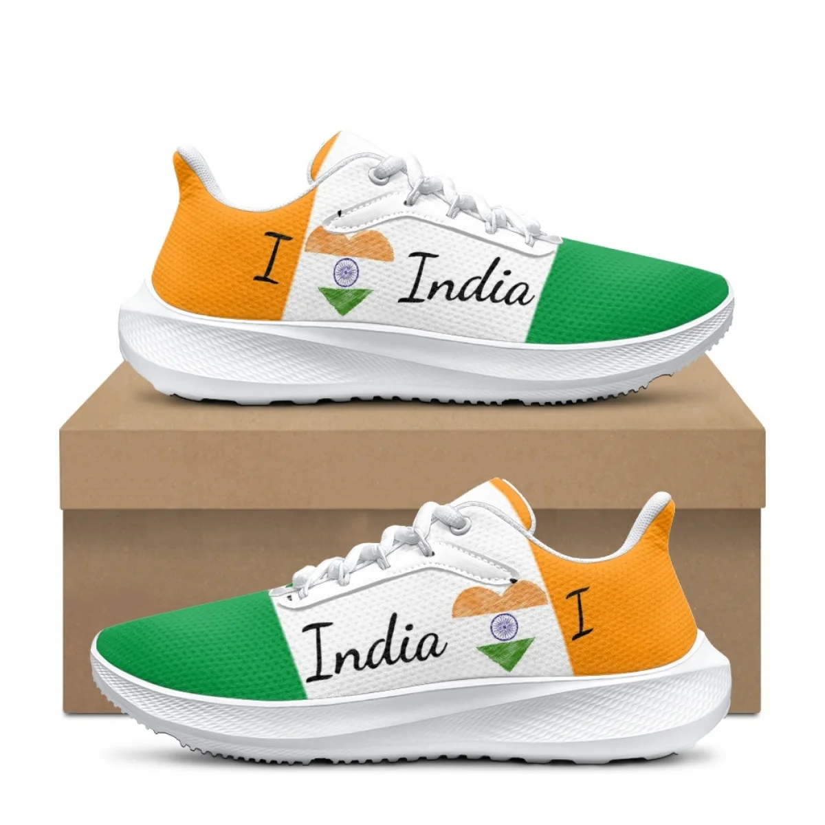 I Love India Print Lace Up Running Shoes Women Breathable Flat Shoes for Adult Teens Size 36-46 Classic Sport Sneakers Zapatos