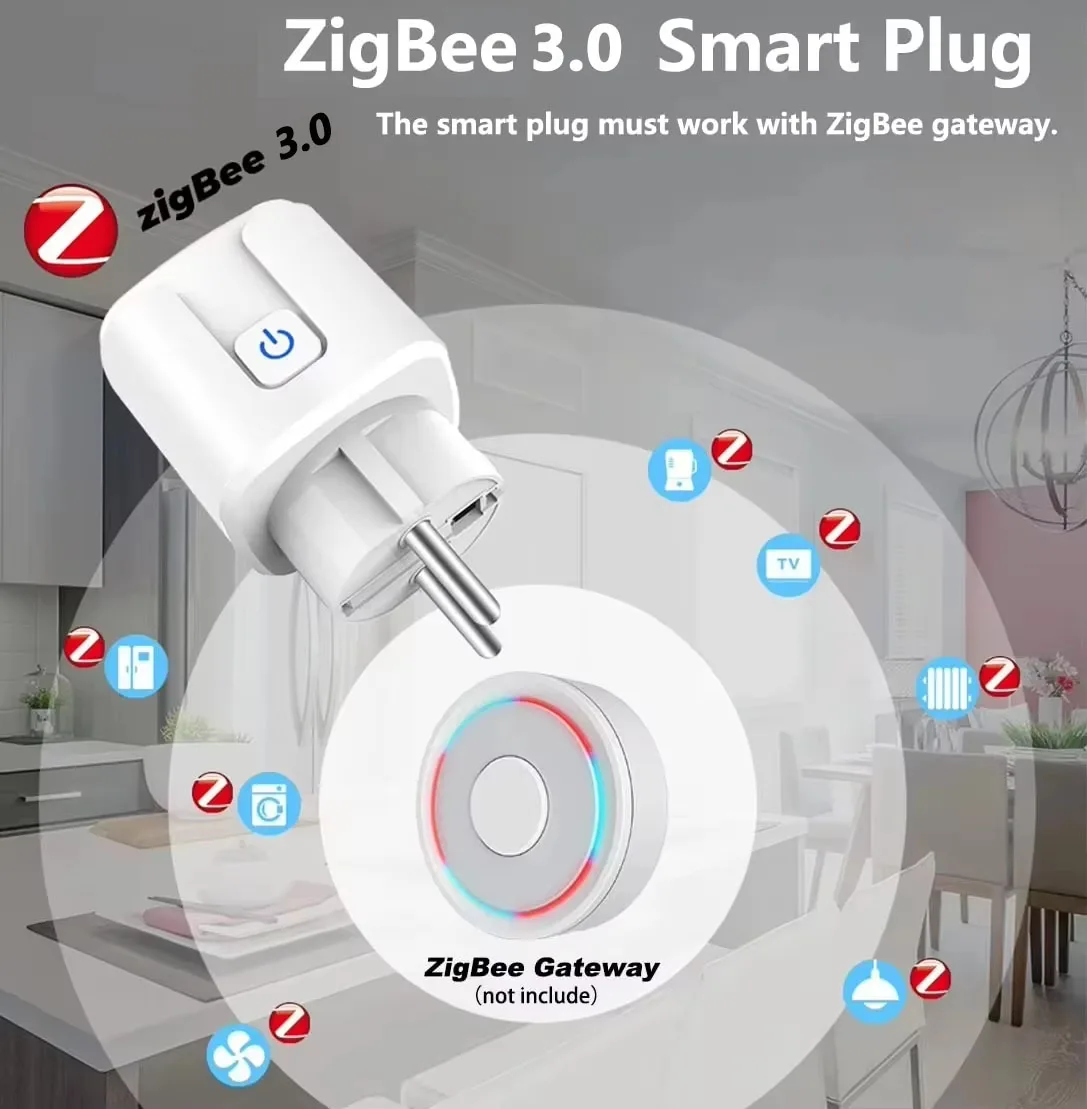 WiFi/Zigbee 3.0 Smart Socket EU Plug Tuya App Remote Control Energy Monitor Outlet Electrical Socket Work With Alexa Google Home