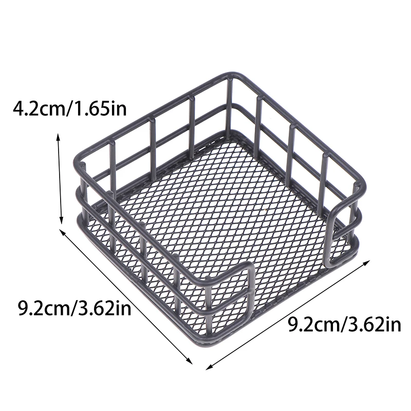 Porte-notes autocollant en métal carré noir, bloc-notes mémo, boîte de rangement, présentoir, distributeur pour la maison, le bureau, l'école, la classe
