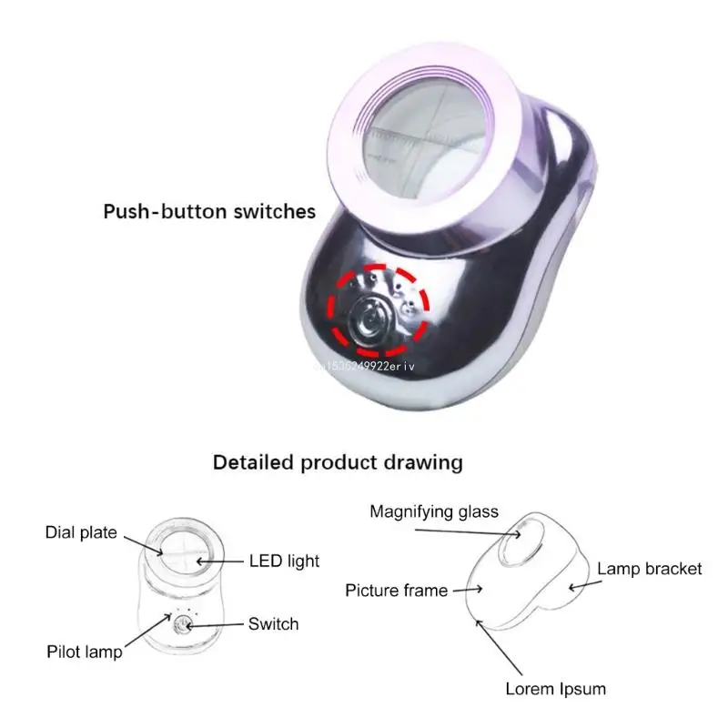 Illumination Magnifier with LED Light Suitable for Reading, Coin Inspection Close Work Crafts Hobbyists Jewelry Analysis