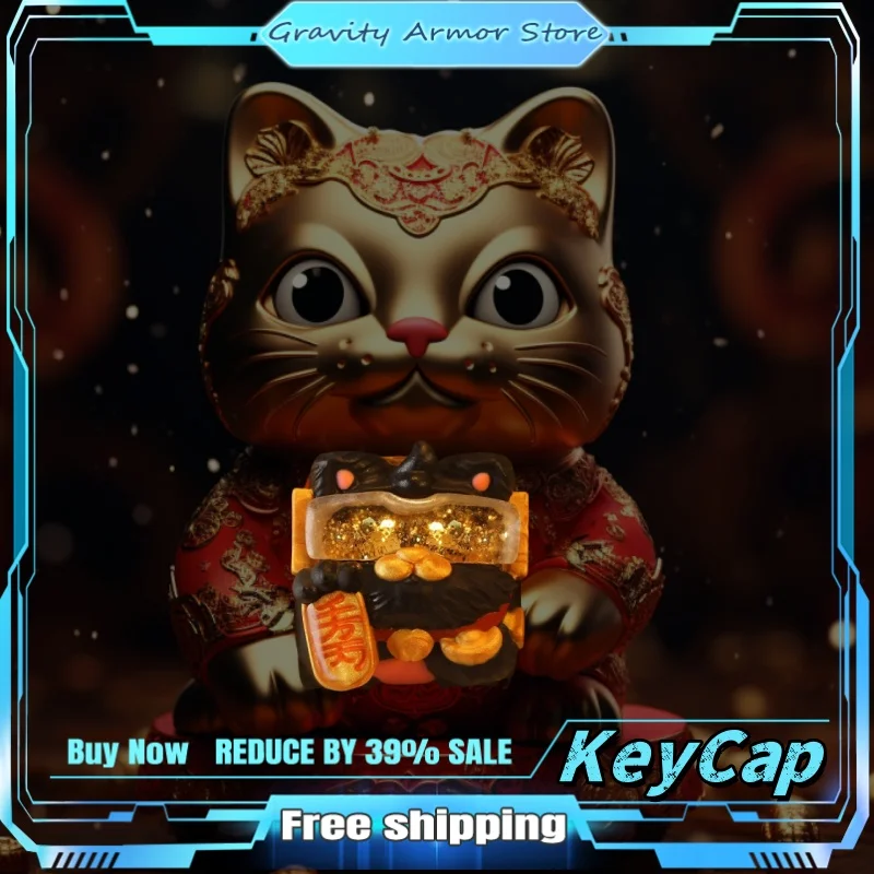 

Lobo Lucky Cat Theme Keycaps 1pcs Cherry Profile Resin Mechanical Keyboard Anime Gaming Cartoon Cute Office Holiday Gift Keycaps