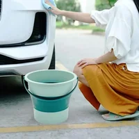 5/10/17L Collapsible Plastic Bucket Portable Water Container for Car Washing Fishing Camping Beach Trips and Household Cleaning - Image 2