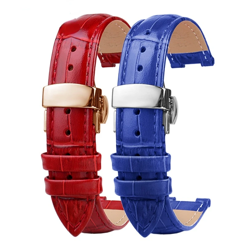 Concave  Replacement interface leather strap for Folli Follie Rossini Casio tianwang Female watch bracelet Custom Size Color