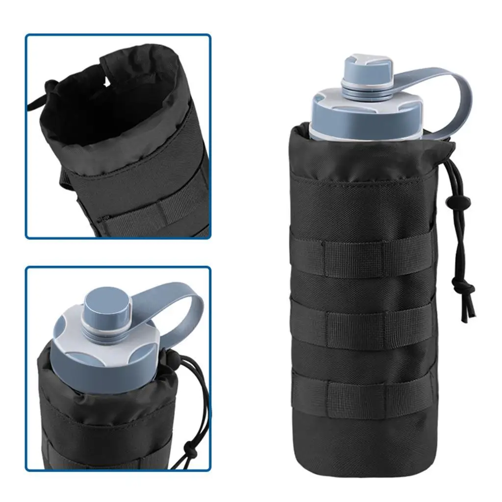 Tactical Molle Water Bottle Carrier Pouch Outdoor Hydration Carry Bag Black