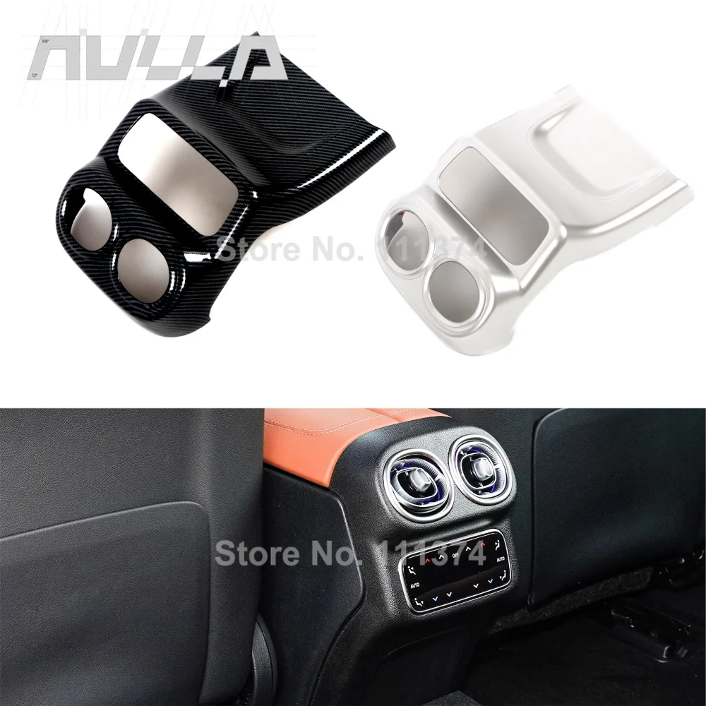 

For Benz GLC X254 GLC260 GLC300 2023 2024 Car Rear Armrest Box Air AC Vent Outlet Cover ABS Carbon Accessories