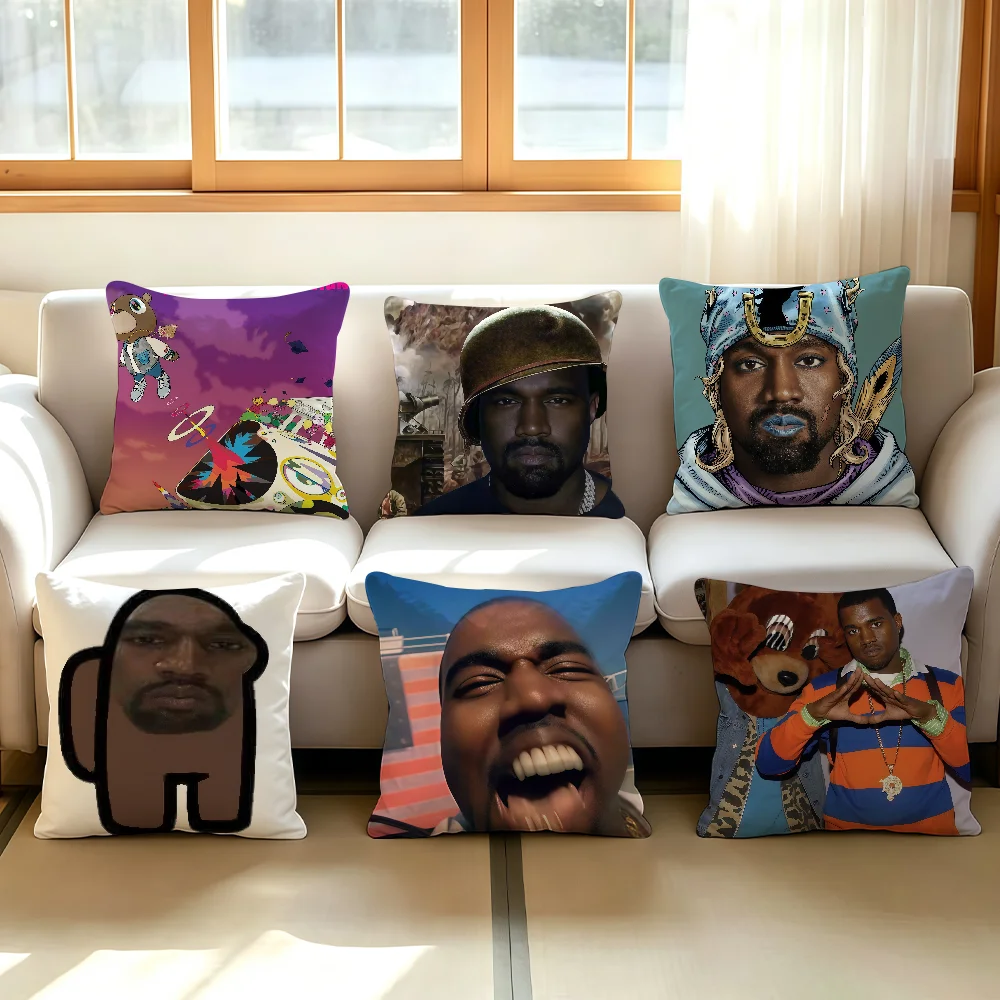 American rapper K-Kanye W-West cushion cover Comfortable Decorative For Bedroom Living room Dormitory Picnic and Holiday