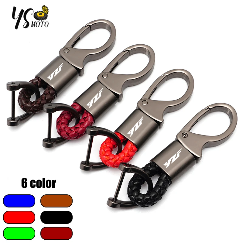 For Yamaha YZF R3 R25 R6 R1 R125 250 2013-2021 High Quality Motorcycle CNC Accessories Braided Rope Keyring Metal Keychain