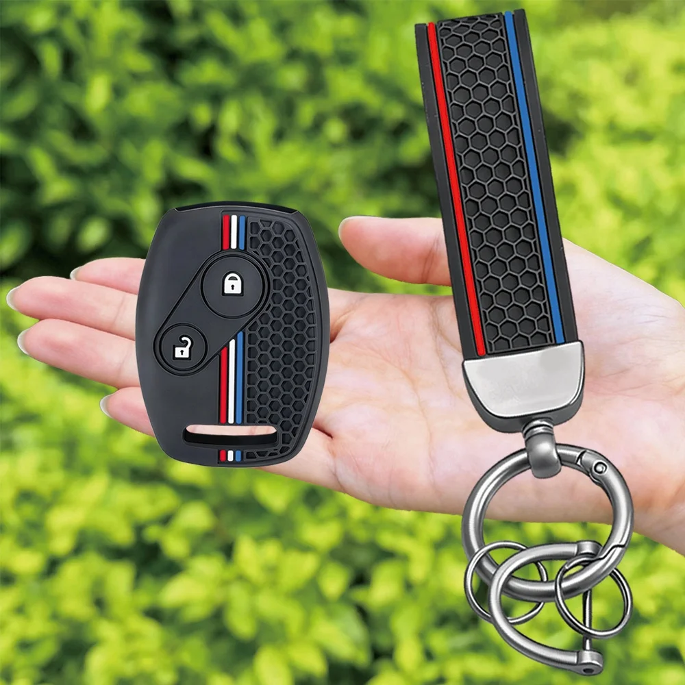 Keychain Silicone Car Key Case Cover Remote Fob for Honda Accord 7 Jazz FRV Civic CR-V 2008 Crz Insight Fit SRV Chord 7 Gr8 150R