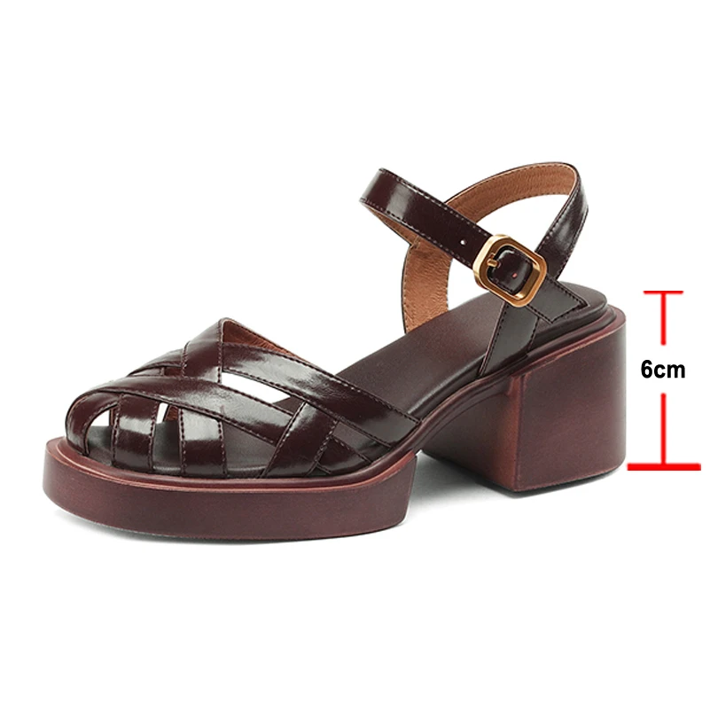 Meotina Women Patent Leather Gladiator Sandals Round Toe Platform Thick High Heels Buckle Narrow Band Ladies Shoes Summer 40