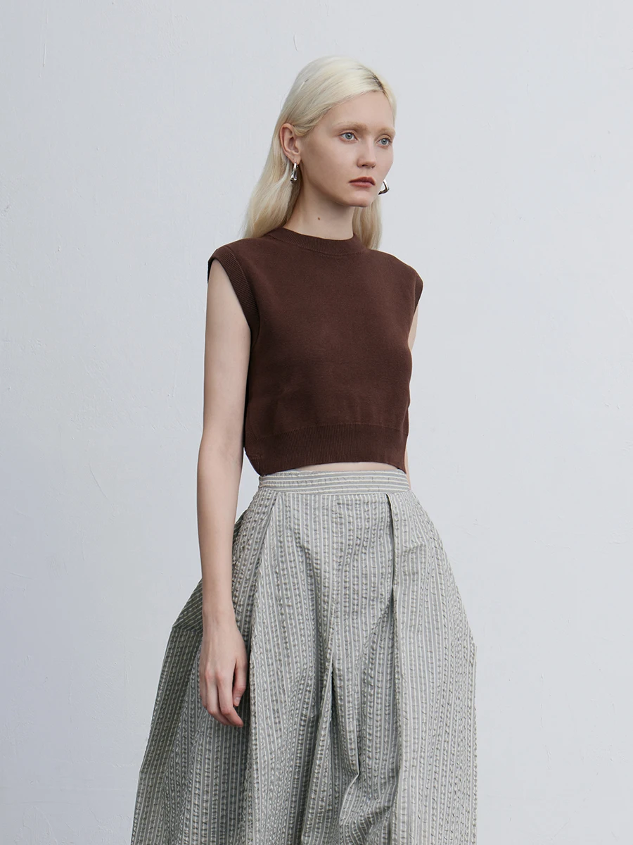 

Ele Gentleman Vintage Knitted Cotton Linen Vest Dry Comfortable round Ne Pullover ort Sle Color Autumn Faion