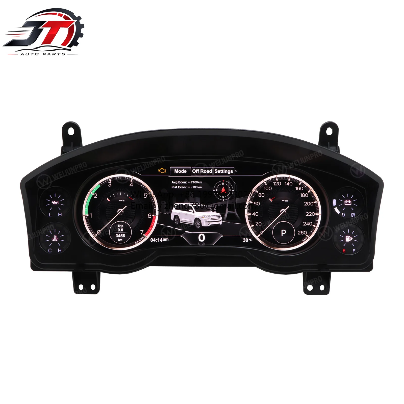 JT WEIJUNPRO 12.3 Inch Car Speedometer Panel Digital Dashboard Instrument Cluster For Toyota For Land Cruiser For L200 2008-2020