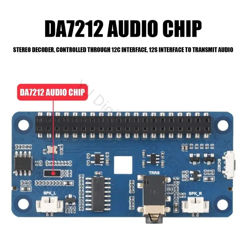 96BA DA7212 Soundkarten-HAT für 40-polige Entwicklungsplatinen, direkt montierte Audio-Erweiterung mit Kopfhöreranschluss und – Detail 4