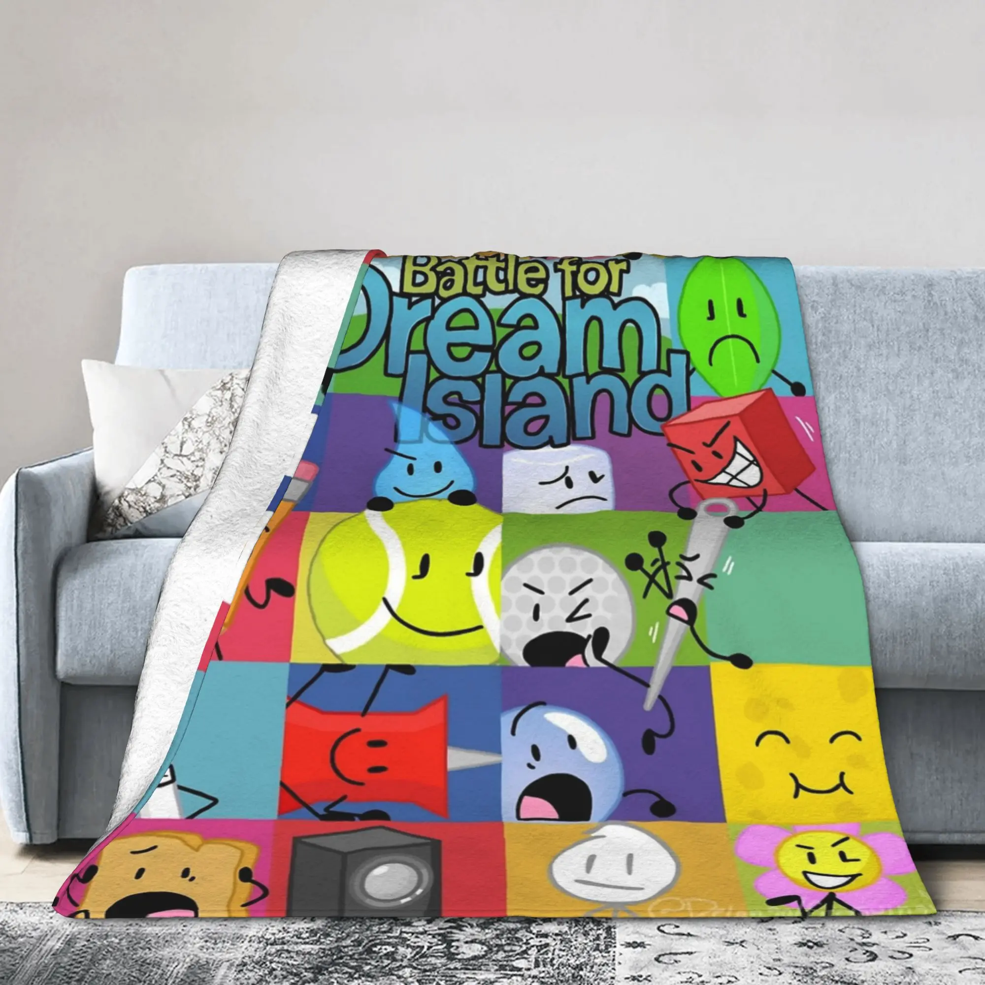 

bfdi Battle for Dream Island Blanket Lightweight Thin Coral Fleece Plush Comfortable Gifts Throw Blankets Bedspread