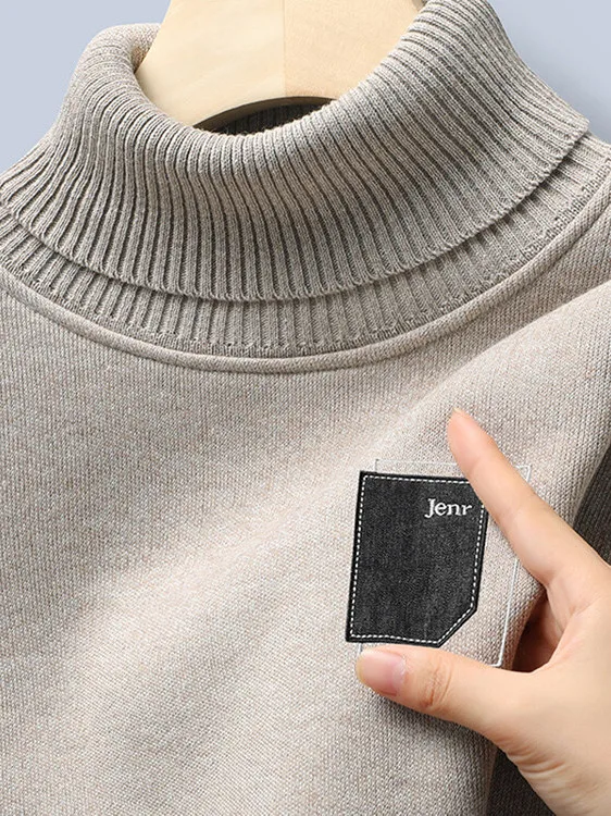 

Men's Knitted Sweater High Collar Fce Lined Slim Fit Thi Warm Hoodl Long Sve Ciwalk Casual Sle Thermal Top