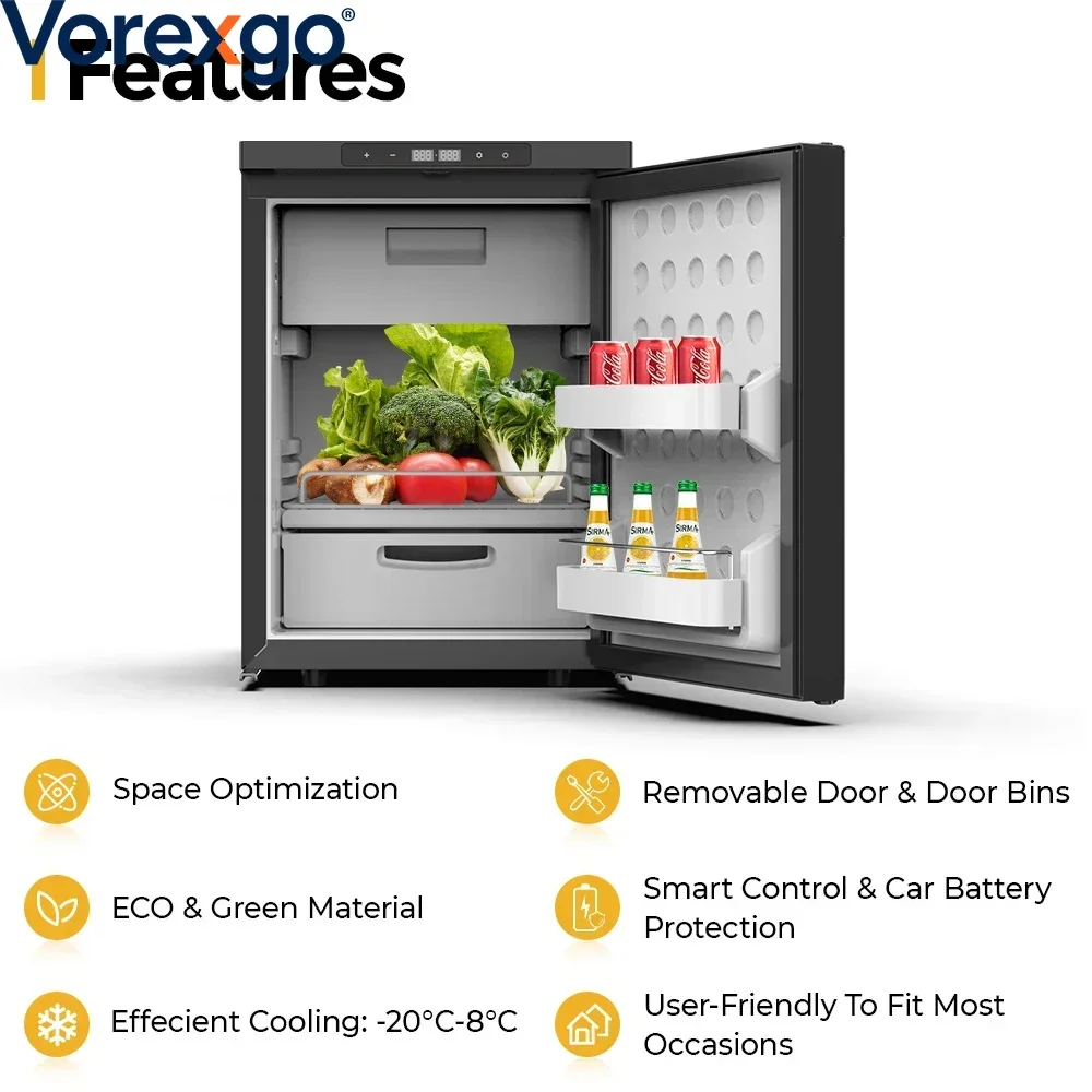 CR50X  Alpicool RV Fridge DC Compressor Portable Car Freezer Easy Built in RV Marine Fridge Electric Refrigerator 12V 24V