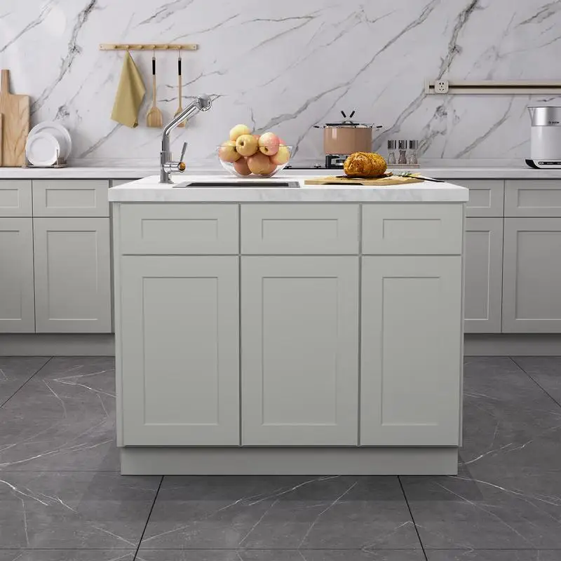 خزانة قاعدة من الخشب الرقائقي بطول 30 بوصة عرض × 24 بوصة عمق × 34.5 بوصة ارتفاع مع رف، جاهزة للتجميع #1