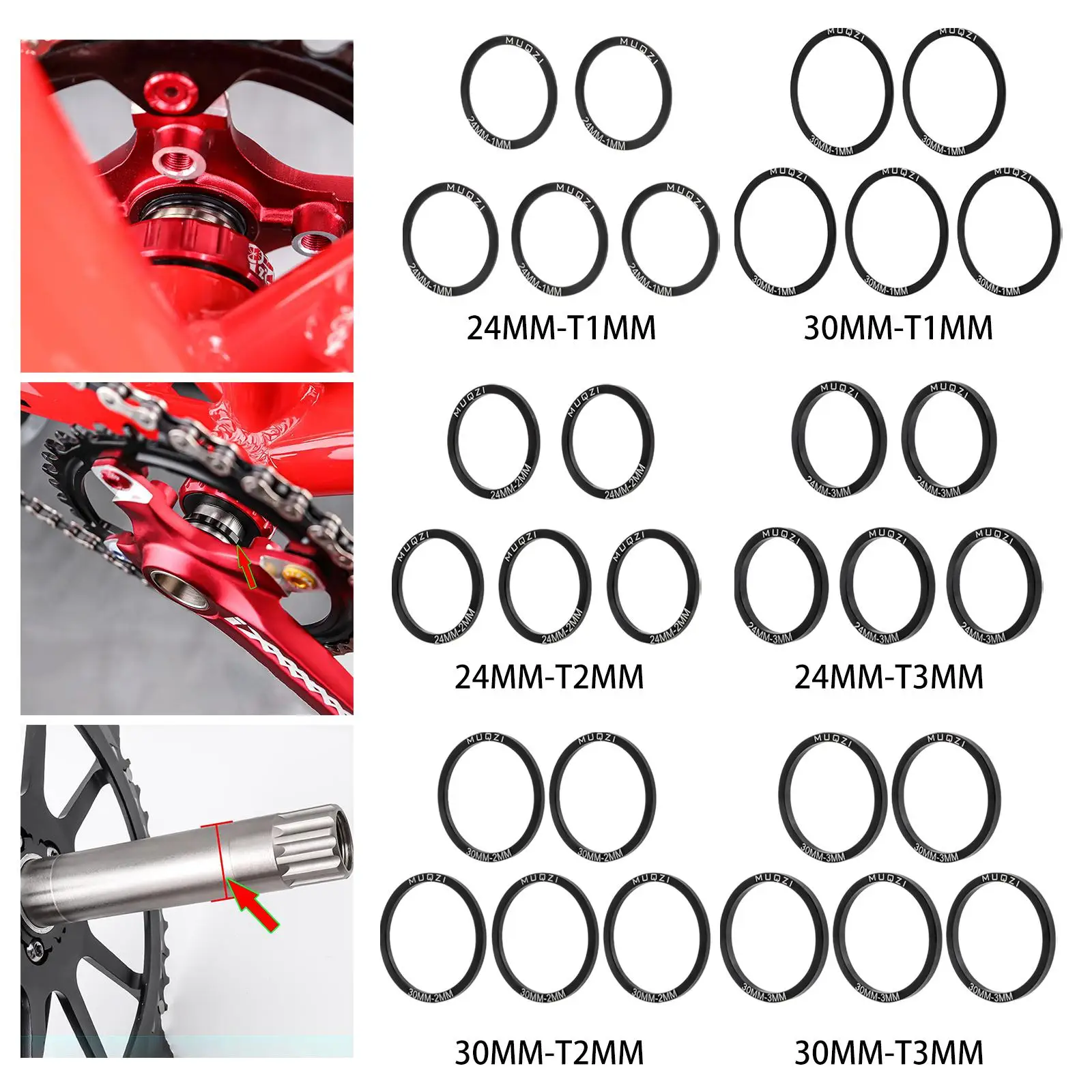 5 sztuk dolny wspornik rowerowy remont uszczelki, uszczelka korba rowerowa podkładka, ze stopu Aluminium ze stopu Aluminium BB