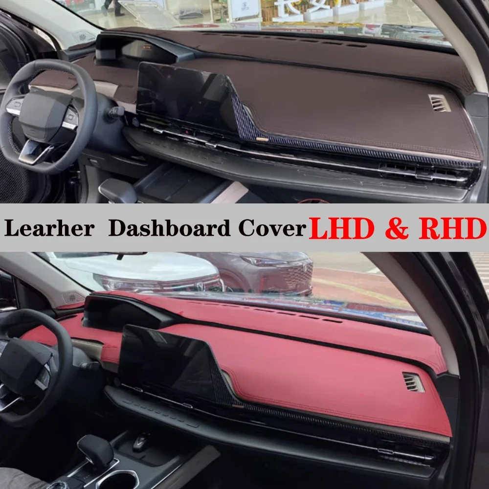

Dashboard Dash Mat Cover PU Leather Pad Protector Carpet Sunshade Anti-UV Car Accessories For Changan CS55 Plus 2022 2023 2024