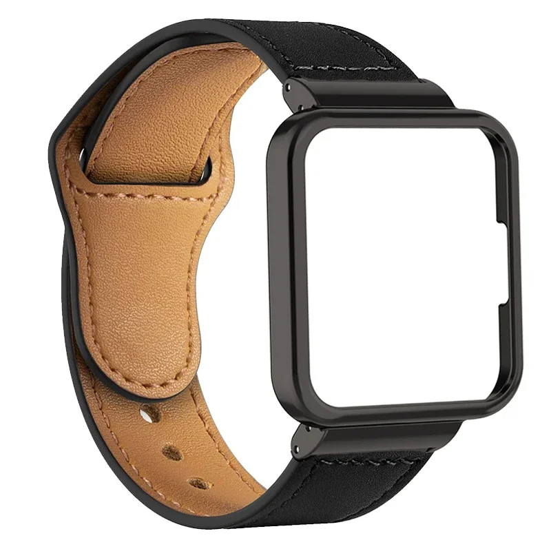 Leather Strap for Redmi Watch 2 Lite Smart Watch Band Metal Case Protector for redmi watch 2 lite Bracelets Belt bumper frame